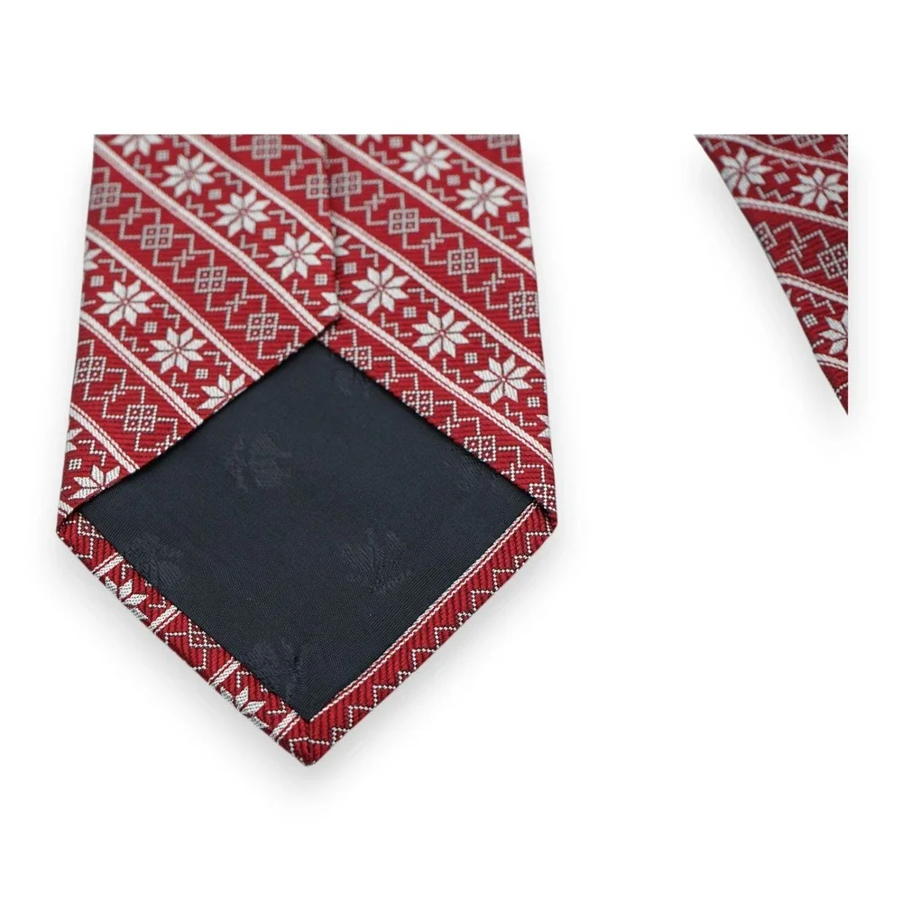 Brooks Brothers Red 100% Silk Tie Geometric Pattern‎ USA Made